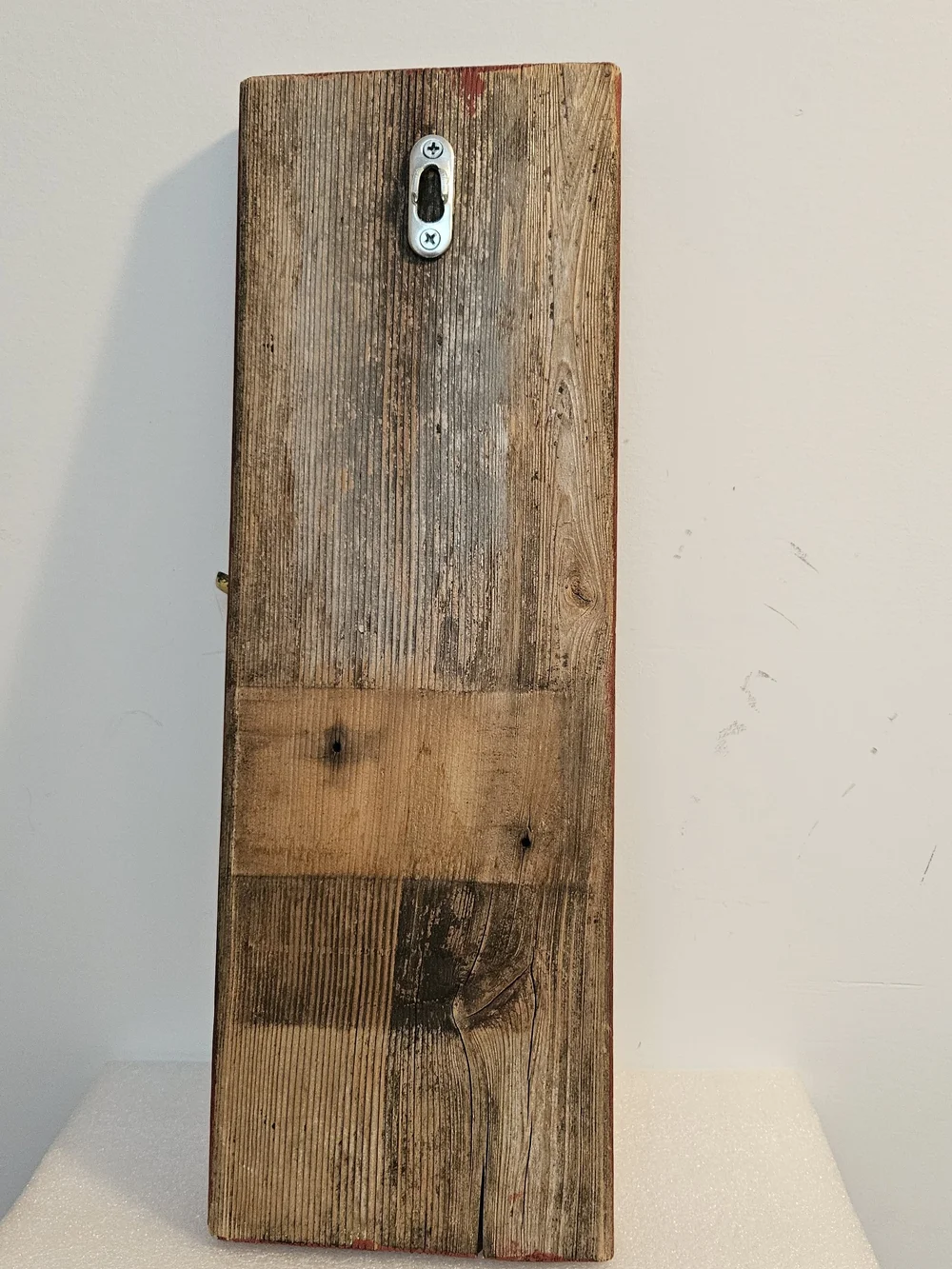 Yellow Bird Wall Hook on Rustic Red Wood - Home Wall Decor
